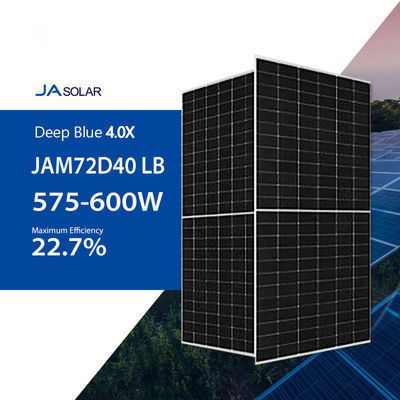 JA JAM72D40/LB 575W 580W 585W 590W 595W 600w 2.0mm 듀얼 글래스로 된 양면 태양 전지 패널