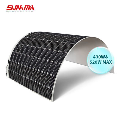 가벼운 무게 430W / 520W 및 166mmx166mm 셀 크기와 함께 Sunman 모노 태양 유연 패널