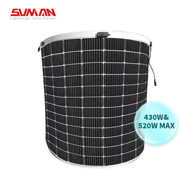 가벼운 무게 430W / 520W 및 166mmx166mm 셀 크기와 함께 Sunman 모노 태양 유연 패널