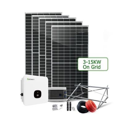 8kw 온그리드 태양광 패널 에너지 시스템 24 시간 작업 시간 출력 전압 110V-240V