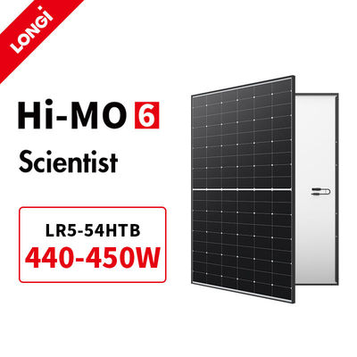 23% 패널 효율 Longi Hi-MO 6 LR5-54HTH 440-450M 태양 전지 패널 TUV CE 단일 유리