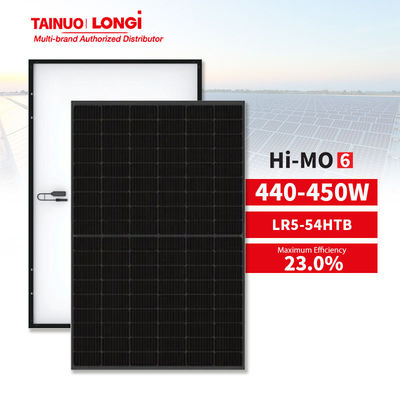 롱이 솔라 LR5-54HTB 주택용 태양광 에너지 솔루션용 전면 검은색 450W PV 패널