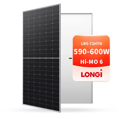 롱이 솔라 하이-MO 6 590W 595W 600W 가정용 태양광 기술용 블랙 프레임 태양광 패널