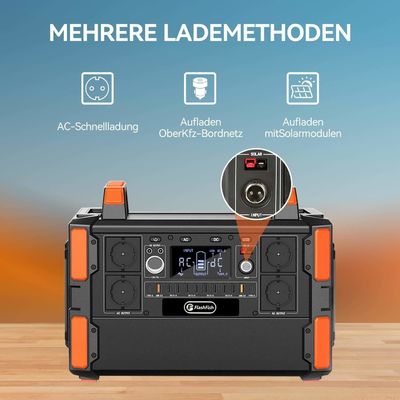 1000Wh 휴대용 배터리 발전소, 급전전 충전 1000W 태양 발전기