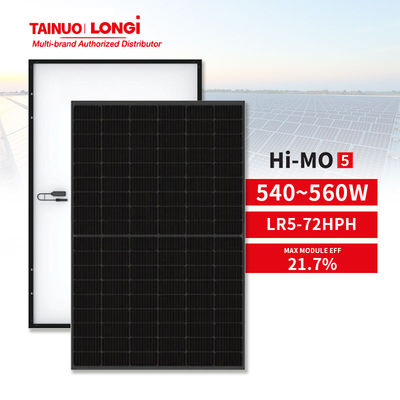 21.7% 패널 효율 LONGi 550w 듀얼 글래스 535-555watt 에너지 시스템용 태양 전지 패널