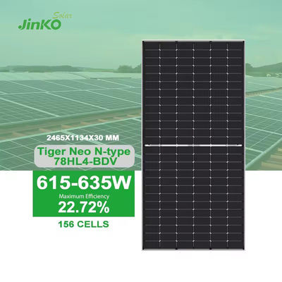 풀 키트 580 와트 JINKO 안오디제 알루미늄 합금 프레임과 함께 이중 유리 태양 전지 패널