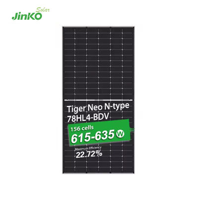 615w 620w 625w 630w 635w Jinko Tiger Pro N형 단결 결정전지용 태양 전지
