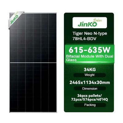 545W 550Watt 575Watt 585W 600Watt 타이거 프로 네오 N형 태양 전지