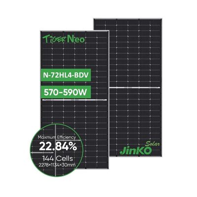 570W-590W 진코 타이거 네오 쌍면성 쌍면성 클래스 N형 72HL4-BDV 태양광 패널 PV 모듈