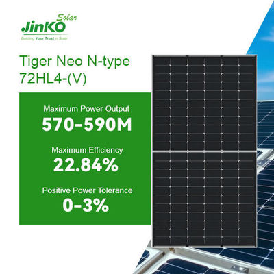 570W-590W 진코 타이거 네오 쌍면성 쌍면성 클래스 N형 72HL4-BDV 태양광 패널 PV 모듈