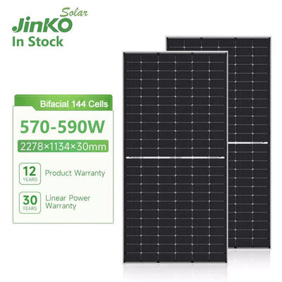 Jinko JKM570-590N-72HL4- V-F7-EN 30mm와 182mmx182mm 셀용 단면 태양 패널