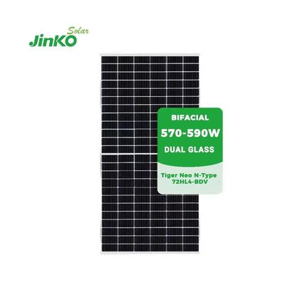 182mmx182mm 셀 크기 진코 590w 양면 태양 전지 모듈 585w 575w 듀얼 글래스 태양 전지 패널