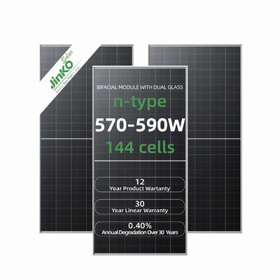 2.0mm 전면 유리 젠코 타이거 네오 N형 72HL4-BDV 570-590 와트 태양 전지 패널 2278*1134*30mm