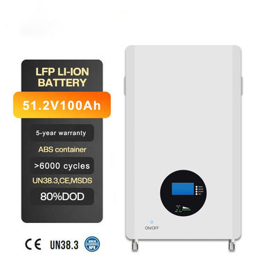 5000 사이클 수명 벽에 장착 된 에너지 저장 배터리 5 ~ 10kWh IP65
