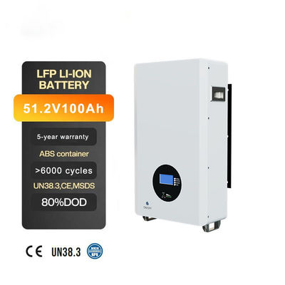 하이브리드 그리드 벽에 장착 된 가정 에너지 효율을 위한 5.12kWh 200Ah 태양 시스템