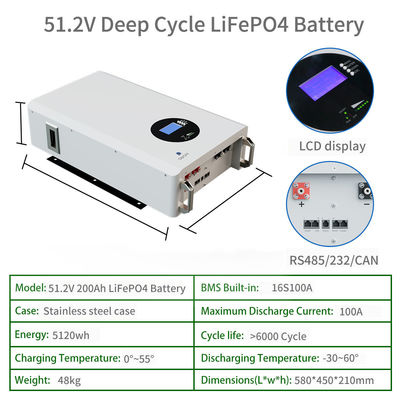 48V 리?? 이온 배터리 148Ah 5-10 kWh 출력 전력 범위 태양 전지 시스템