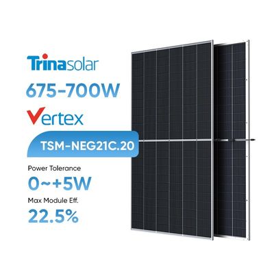 트리나 태양광 TSM-NEG21C.20 TS4 PLUS 커넥터와 함께 675W-700W 양면 태양광 패널