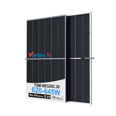 620W 625W 630W 635W 640W 645W 태양 전지 패널 N형 일광성 쌍 유리 꼭대기 N