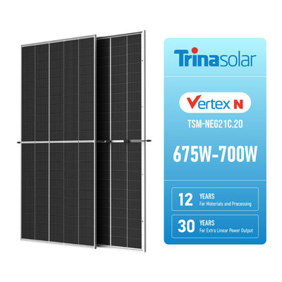 TSM-NEG21C.20 Trina Vertex 675w 680w 유리 태양 전지 패널 685w 690w 695w 700w PV 모듈