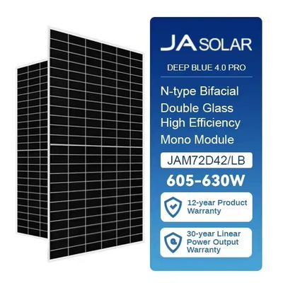 JA 태양광 모노 605W 610Watt 615Watt 620W 625W 630W 반 절단 N형 태양광 패널 2023 판매
