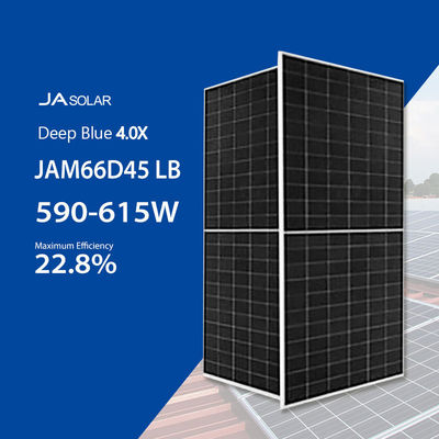 JA 딥 블루 4.0 JAM66D45 LB 182mm N형 듀얼 글래스 태양 전지 패널 2면 590W-615W