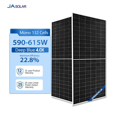182mmx182mm 셀 크기 N형 590W 595W 600W 605W 610W 615W 전체 검은색 모노 태양 전지 패널