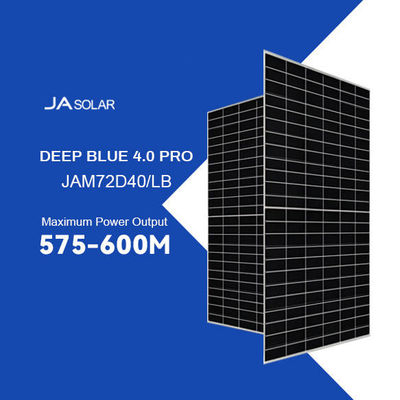 유리 2.0mm N형 딥 블루 575W-600W 모노 태양 전지 패널 양면 PV 모듈 JAM72D40 LB