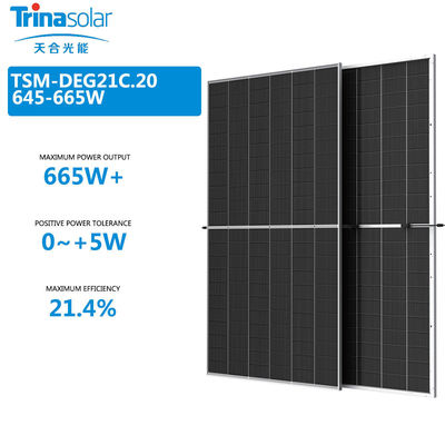 트리나 모노 크리스탈린 모노 PERC A 등급 셀 650W 660W 태양 전지 패널 TSM DEG21 PV 모듈