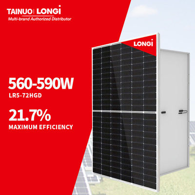 롱이 솔라 히모 7 560w 반전지 양면적 1층 태양 전지 패널 565w 570w 575w 580w 585w 590 와트 PV 모듈