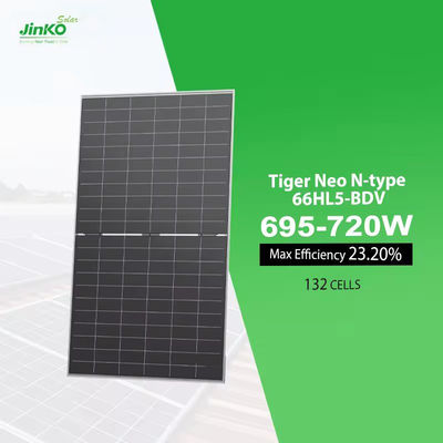 182mmx182mm 셀 사이즈 N 타입 모노 크리스탈린 1 차원 태양 전지 패널 720W 비즈니스용
