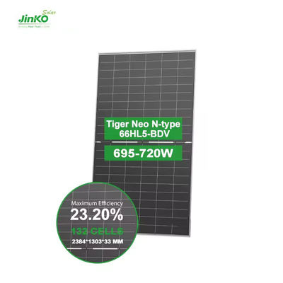 반 절단 모노 광 광 광 태양 전지 패널 700w N 타입 HJT 양면 전력 허용 0- 3%