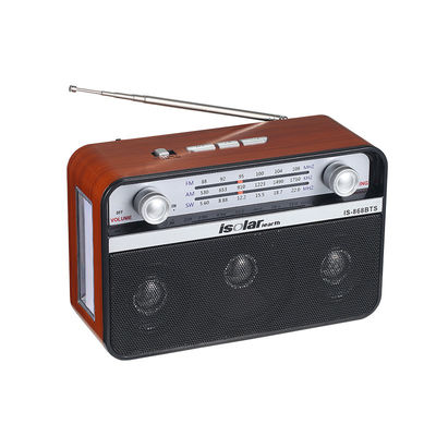 Mp3 Fm Am Sw 3 밴드 태양 전력 라디오 레트로 무선 스피커 태양 전지 라디오