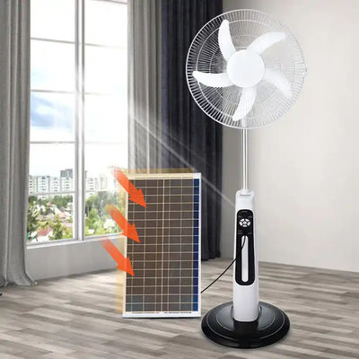 20W 태양광 재충전 팬 LED 조명 내장 3 속도 태양광 바닥 팬