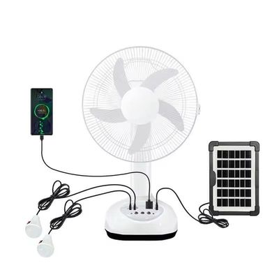 12인치 가정용 태양광 재충전 팬 6V AC DC LED 야간 조명